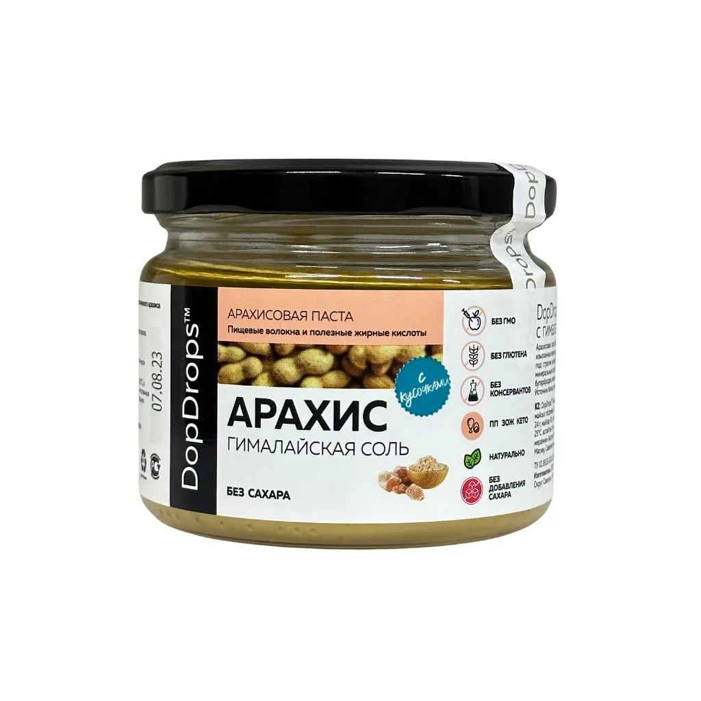 DopDrops паста Арахисовая КРАНЧ с Гималайской Солью 250гр thumbnail 1
