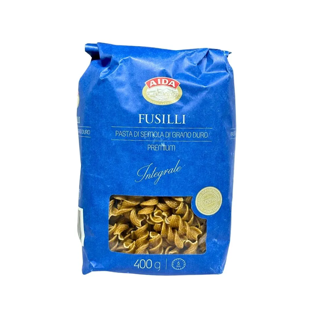 Макаронные изделия цельнозерновые AIDO Fusilli Спираль 400 гр 20 шт thumbnail 1