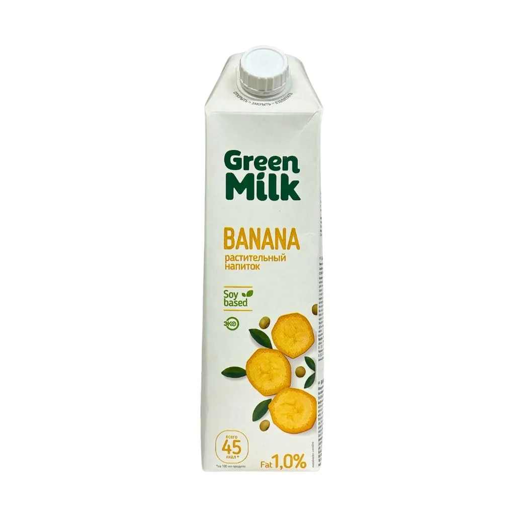 20% Green milk растительный напиток Соевый с бананом 1литр thumbnail 1