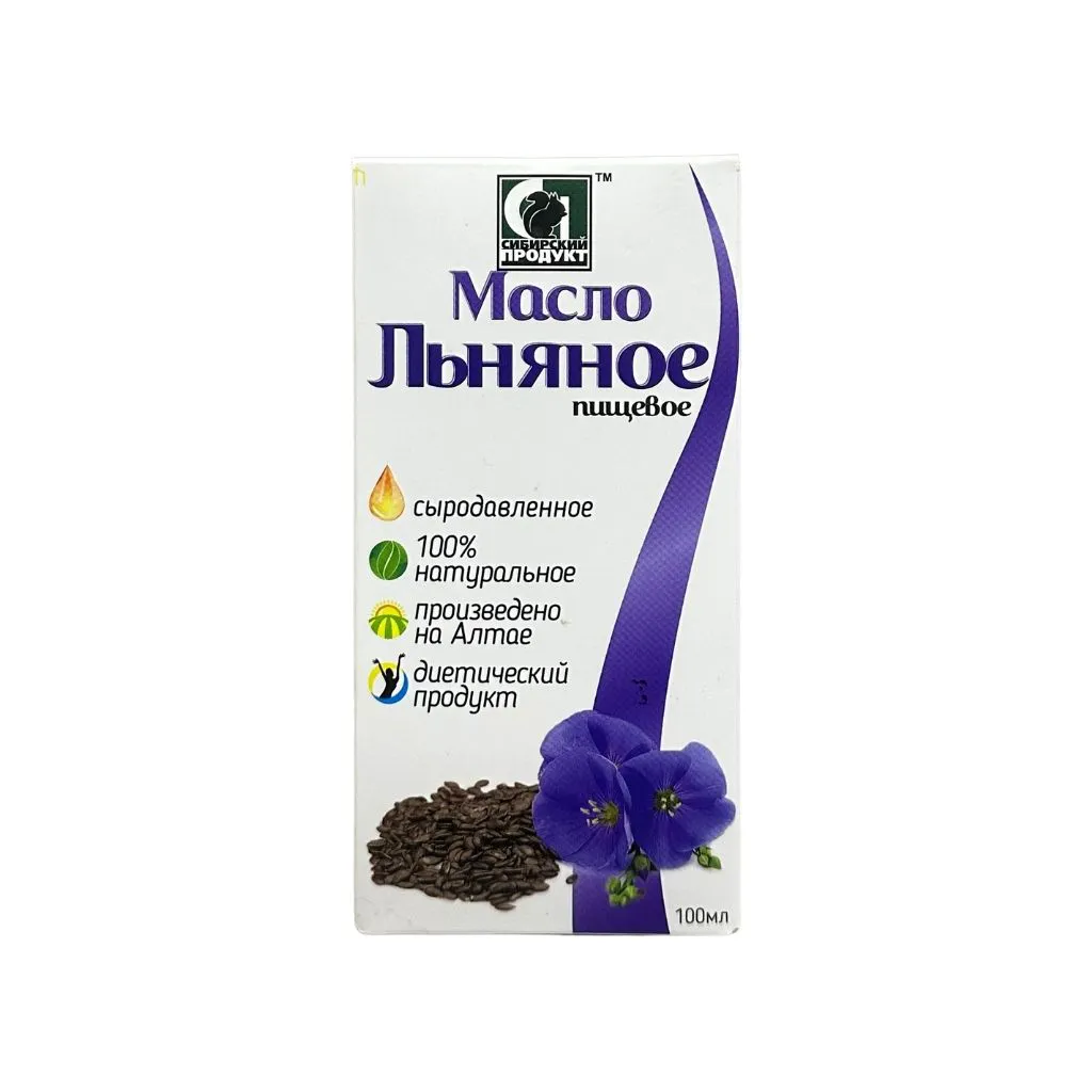 Масло нерафинированное пищевое Сибирское Льняное 100 мл thumbnail 1