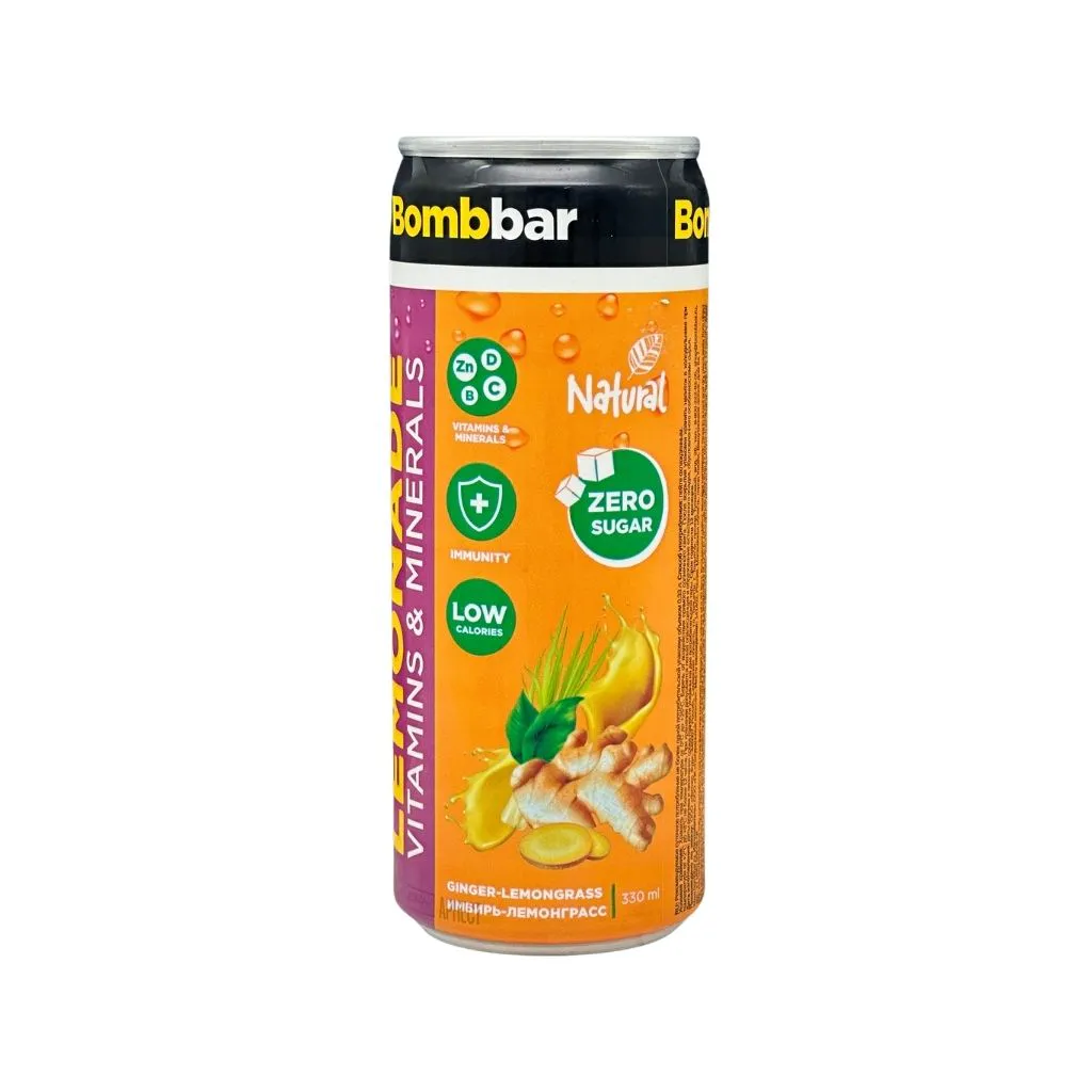 Bombbar Напиток безалкогольный газированный Лимонад со вкусом имбиря и лемонграсса 330мл 12шт thumbnail 1