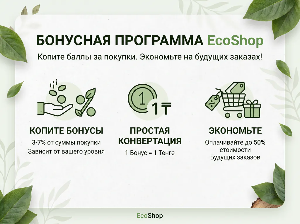 Бонусная система EcoShop: как копить и тратить бонусы