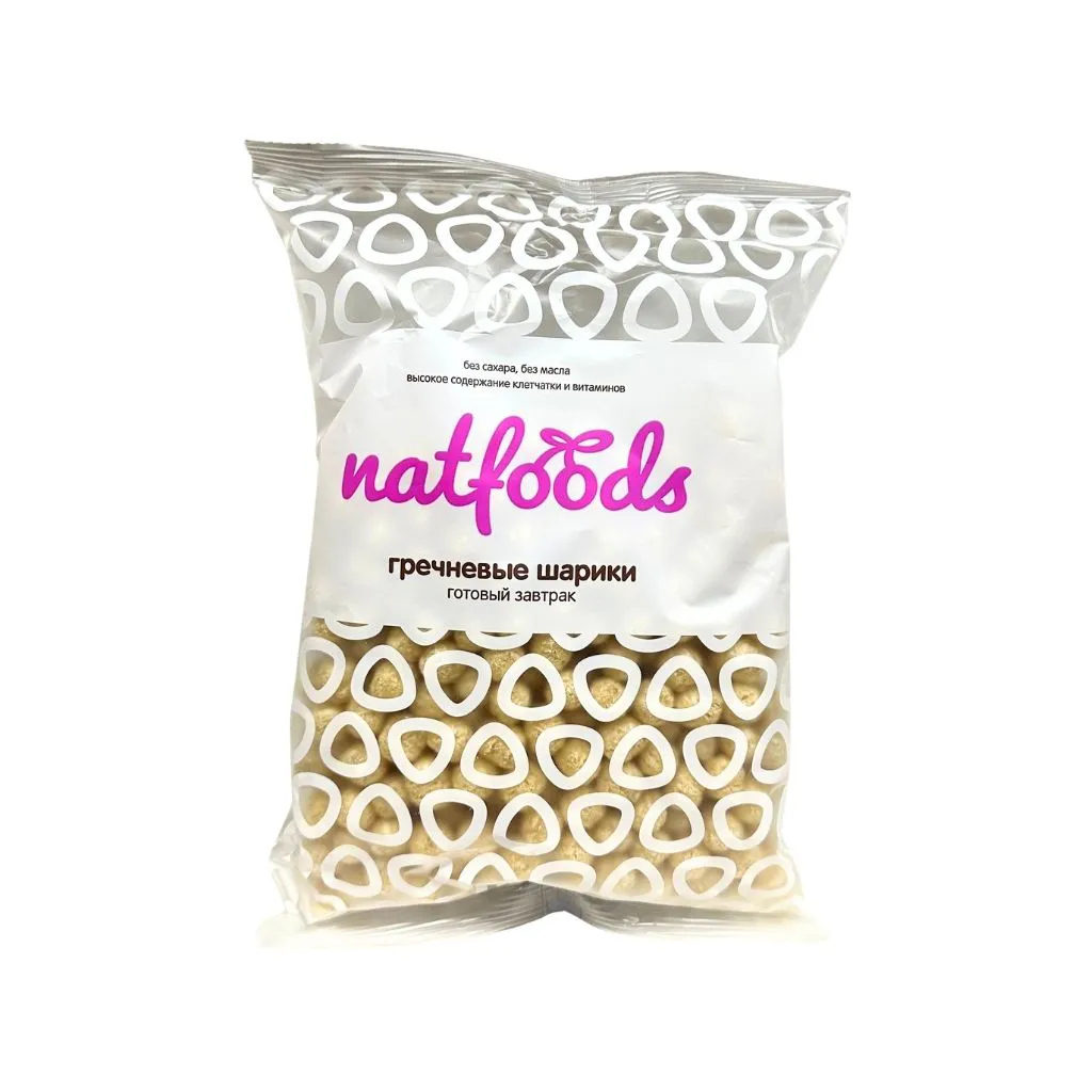 Natfoods Готовый завтрак сладкие гречневые шарики без сахара 75 гр thumbnail 1