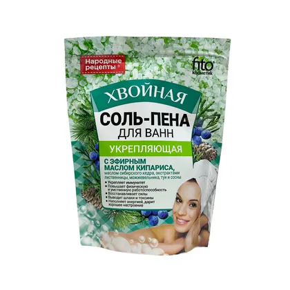 Фито косметик Соль-пена для ванн Укрепляющая Хвойная 200гр