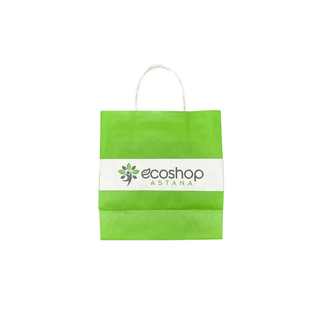 Бумажные пакеты средние Ecoshop зеленые thumbnail 1