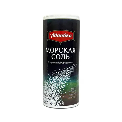 20% Атлантика Морская соль йодированная 500гр 10шт