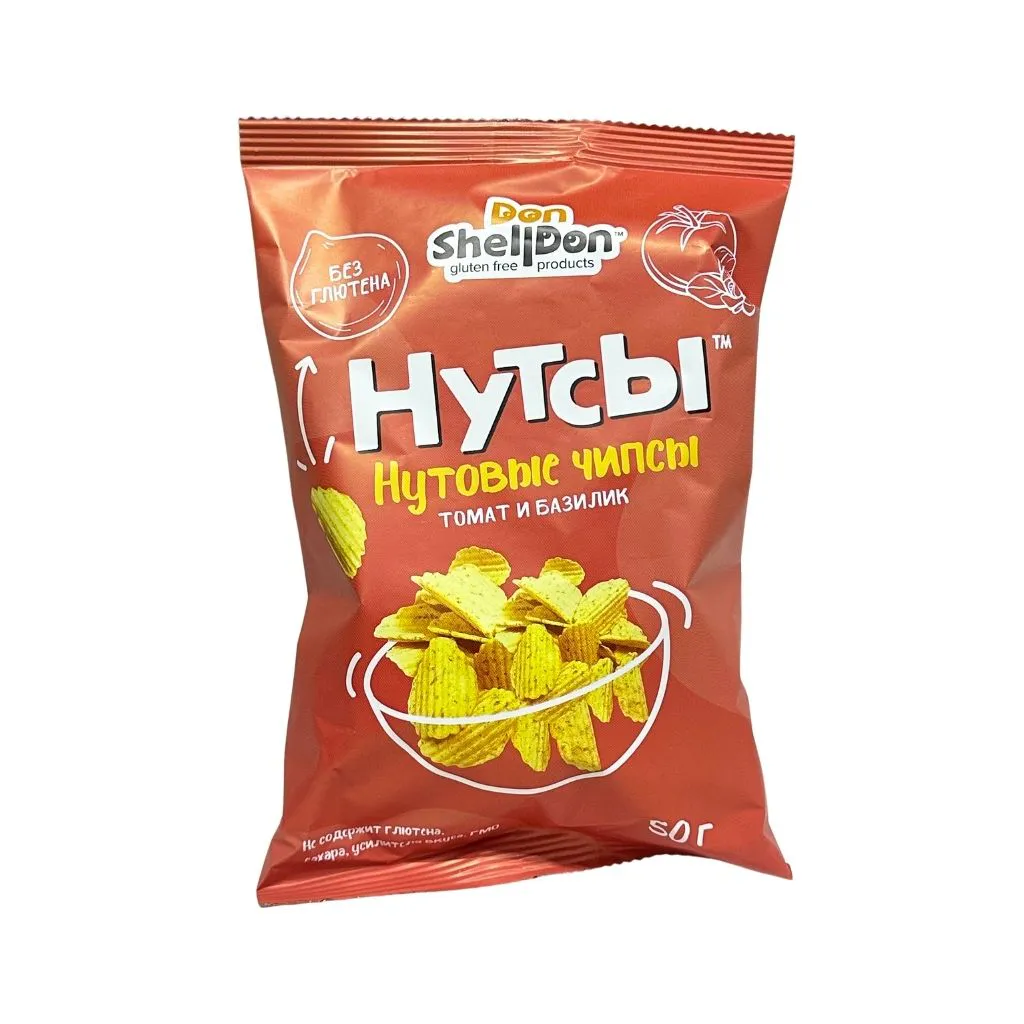 Чипсы нутовые НУТСЫ Томат и базилик 50 гр