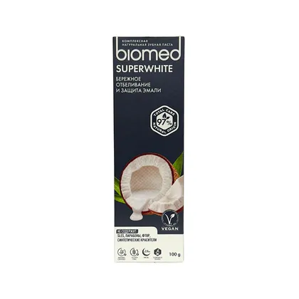 Biomed Superwhite/Супервайт зубная паста (отбеливание с кокосом) 100гр