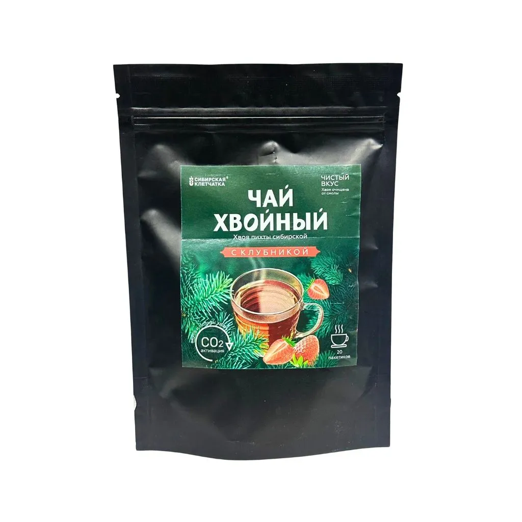 Сибирская клетчатка Хвойный чай С клубникой ф/пак 2 гр thumbnail 1