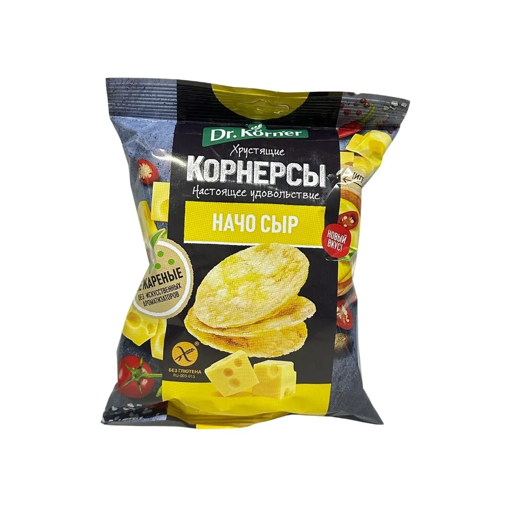 Dr Korner Чипсы цельнозерновые кукуруз-рисовые.Начо сыр  50гр 14шт thumbnail 1