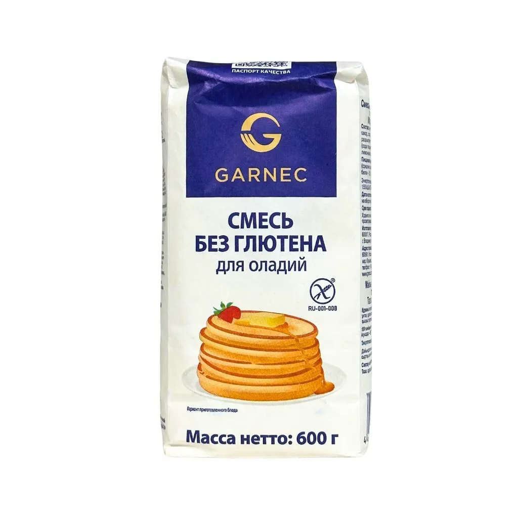 Гарнец Смесь без глютена для оладий 600гр 6шт thumbnail 1