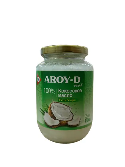 Aroy-D Нерафинированное Кокосовое масло холодного отжима 450мл 12шт