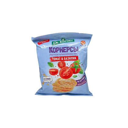 Dr Korner Корнерсы цельнозерновые кукуруз-рисовые Томат и Базилик 100гр 28шт