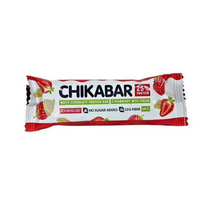 Chikalab батончик глазированный с начинкой Клубника со сливками 60гр 20шт