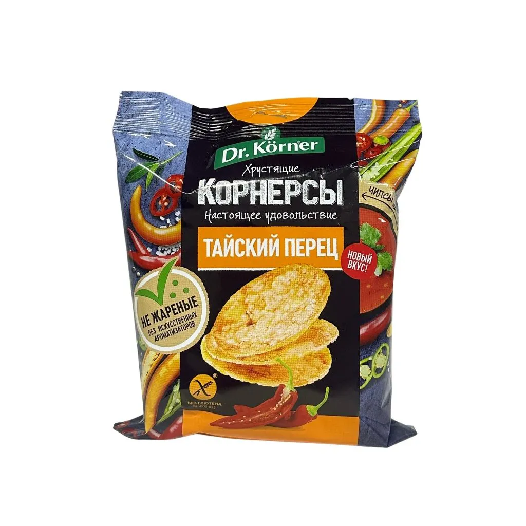 Dr Korner Чипсы цельнозерновые кукуруз-рисовые с тайским острым перцем 50гр 14шт thumbnail 1