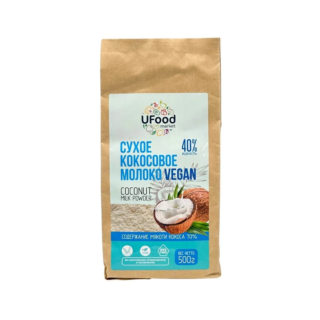 Ufood Сухое кокосовое молоко AFI Vegan 40% дой-пак 500гр thumbnail 1