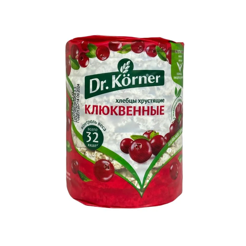 Dr Korner Хлебцы хрустящие злаковый коктейль Клюквенный 100гр thumbnail 1