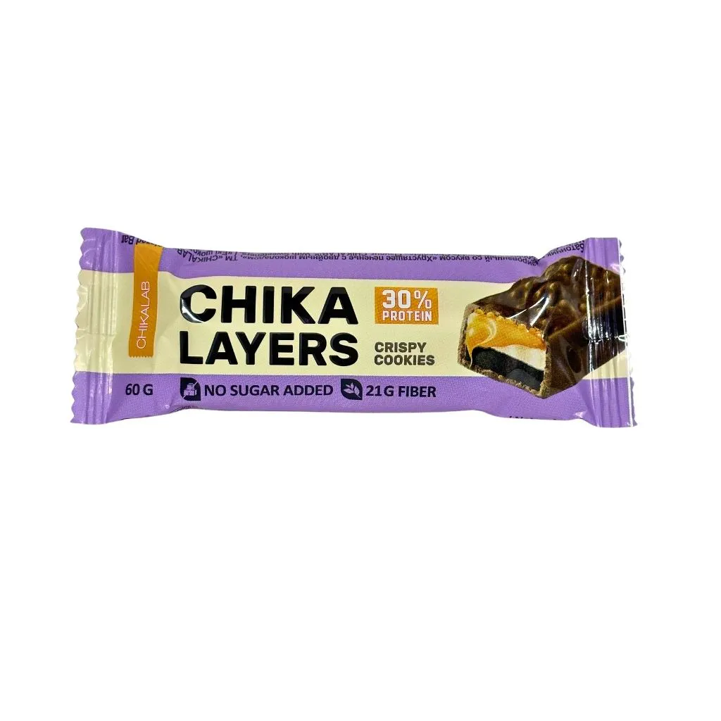 Chikalab Layers Батончик глазированный Хрустящее печенье двойным шоколадом 60гр 20шт thumbnail 1