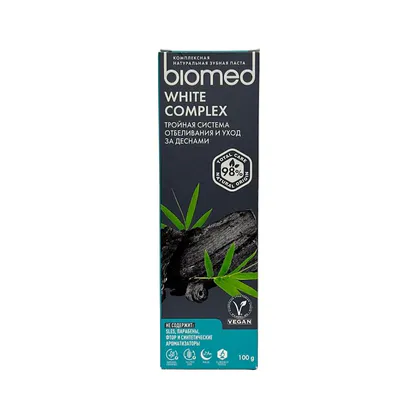 Biomed White complex/Вайт комплекс супервайт зубная паста (отбеливание с углем) 100гр
