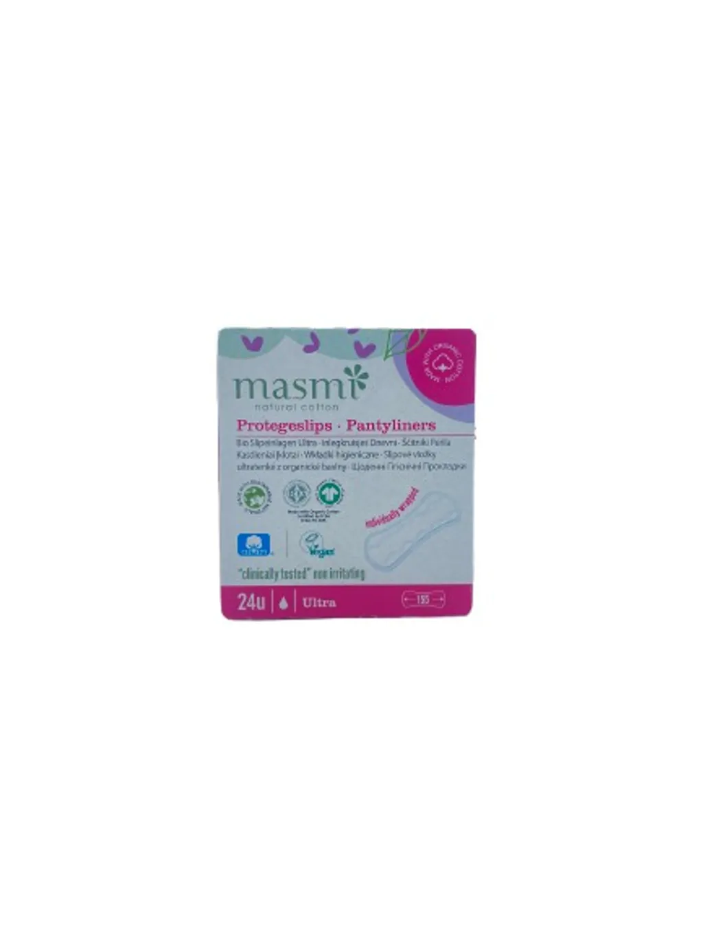 MASMI NATURAL COTTON Ежедневные ультратонкие гигиенические прокладки Мультиформ 24 шт thumbnail 1
