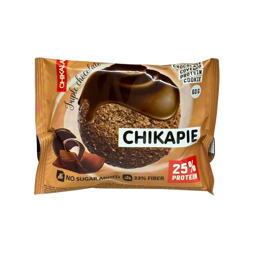 Chikalab Печенье глазированное с начинкой Тройной шоколад 60гр 9шт