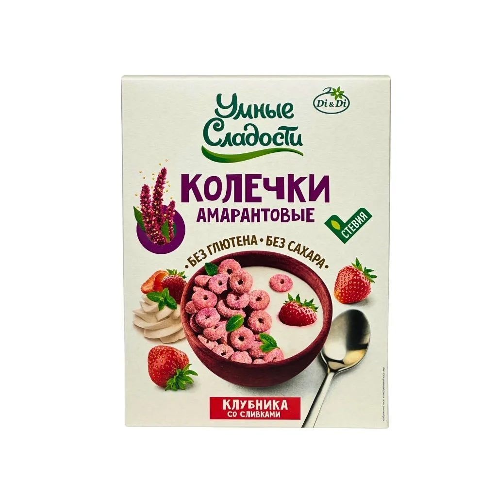 Колечки Умные сладости амарантовые Клубника со сливками 150 гр 9 шт thumbnail 1