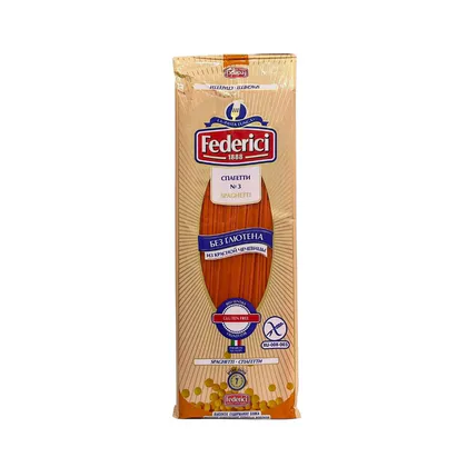 Federici Spaghetti Изделия макаронные без глютена из красной чечевицы Спагетти 250гр 24шт