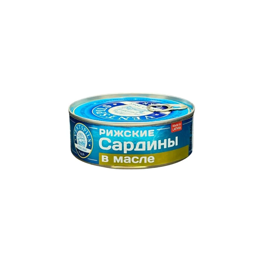 20% Ventspils Рижские сардины в растительном масле с ключиком 240гр thumbnail 1